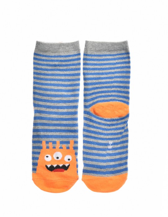 KID Fun Socks Stripes Orange Monster